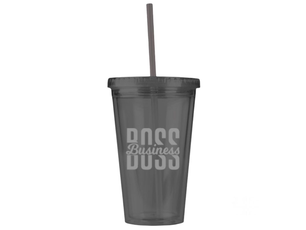 Boss Tumbler Cup With Straw